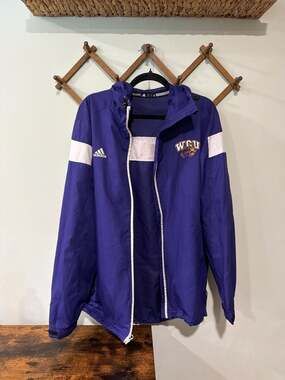 Adidas WCU Western Carolina University Catamounts Hooded Windbreaker Jacket Purp